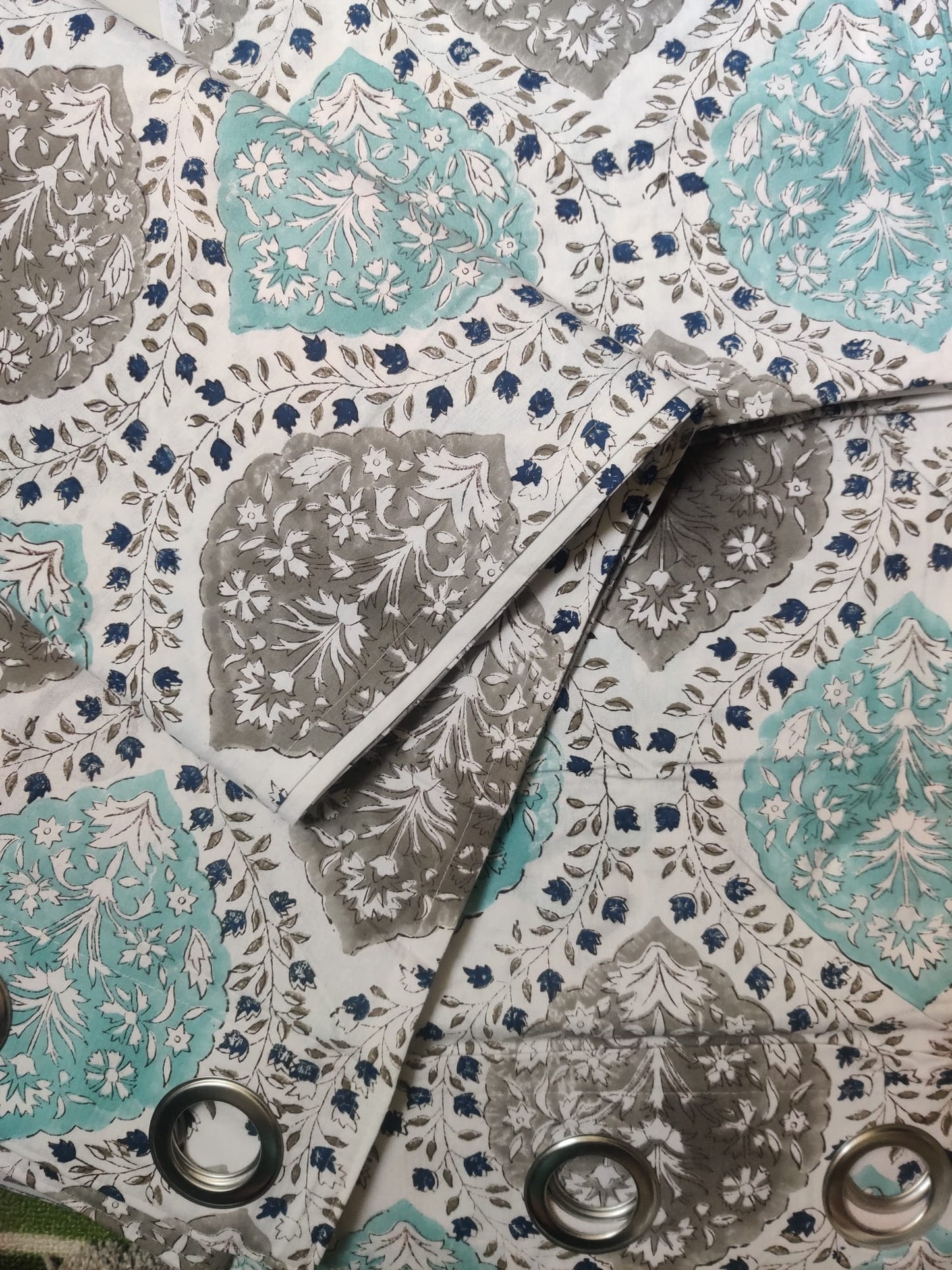 INTRICATE BLUEGREY KINGDOM CURTAIN SET